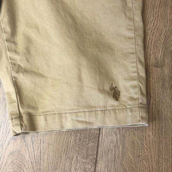 Polo Ralph Lauren Shorts Boys Tan Flat Front Adjustable 8" Sz 14 Preppy Uniform - Picture 2 of 9